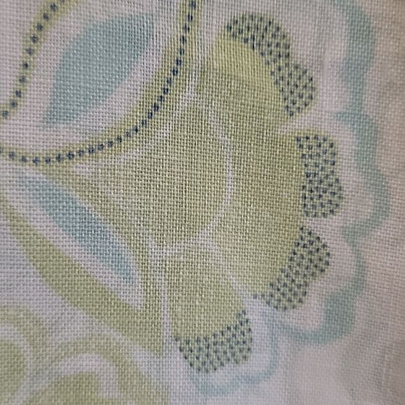 JM Collection- Linen green, aqua, white  print button down front size 12 shirt. - Picture 7 of 8